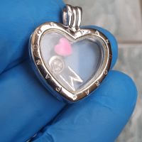 Сребърно колие Сърце Pandora, снимка 2 - Колиета, медальони, синджири - 45539416