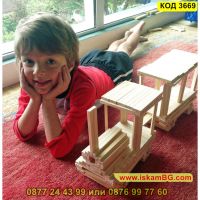 Конструктор от дървени блокчета за момичета и момчета от 300 части - КОД 3669, снимка 6 - Конструктори - 45081186