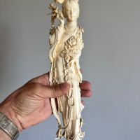 Фигура на Китайска принцеса от слонова кост, династия Цин, снимка 11 - Антикварни и старинни предмети - 45268378