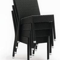 Плетени столове за закрито и открито 860X500X600 мм цвят въглед, снимка 5 - Столове - 45449952