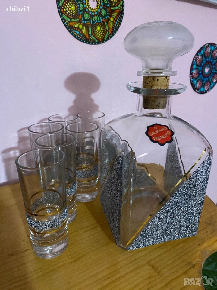 ⚜️Стилен сервиз от италианско стъкло с етикет Мурано, снимка 1