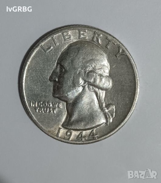 1/4 долар САЩ 25 цента Америка , Четвърт долар Сребърна монета Втората световна , снимка 1