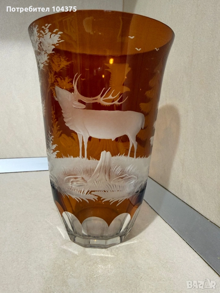 Стара ваза Бохемия, снимка 1