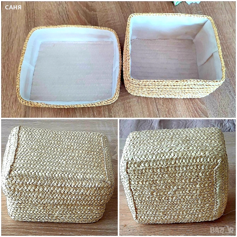 Козметична кутия с капак и подплата и козметична чантичка, снимка 1