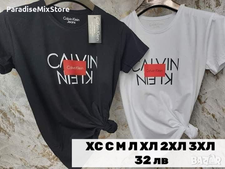 Дамска тениска Calvin Klein в черно и бяло, снимка 1