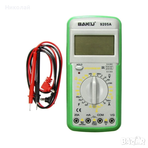 Цифров мултиметър BAKU BK-9205A, ток до 20A., снимка 1