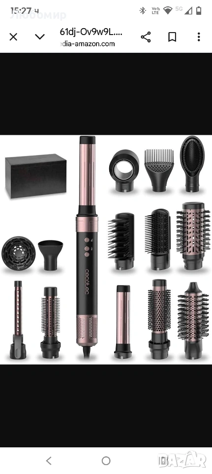 Cecotec Coanda CeramicCare Technology 14in1 AirGlam Black 1400W нагревателна четка с 14 глави, , снимка 1