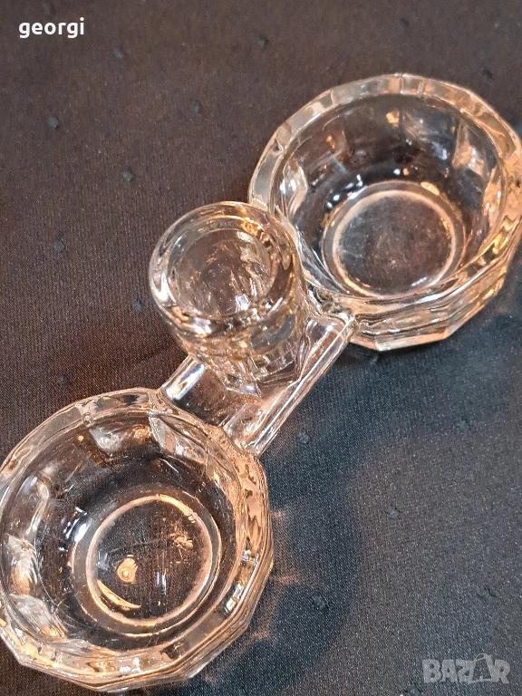 ретро стъклена солница 29/6, снимка 1