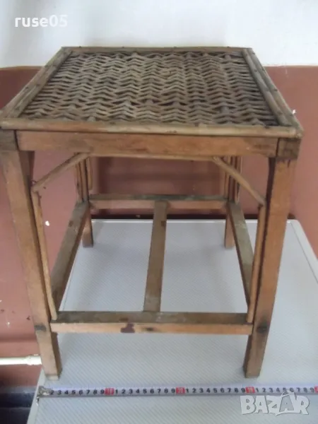 Стол дървен плетен стар, снимка 1