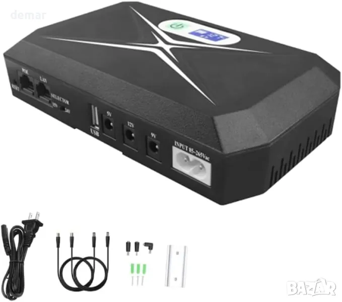 Мини UPS за WiFi рутер/модем/Set top Box устройства, 10400mAh, Поддържа 9V/12V-1A/1.5A/2A рутери, снимка 1