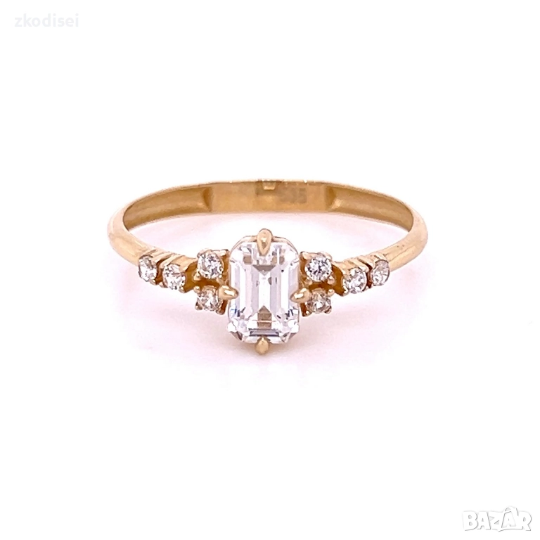 Златен дамски пръстен 1,34гр. размер:56 14кр. проба:585 модел:36342-6, снимка 1