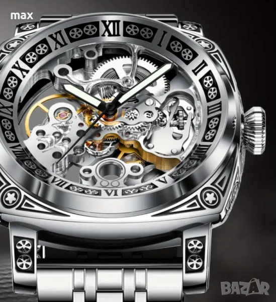 Автоматичен ,механичен, водоустойчив часовник time corridor, ненадраскваемо стъкло ,водоустойчив., снимка 1