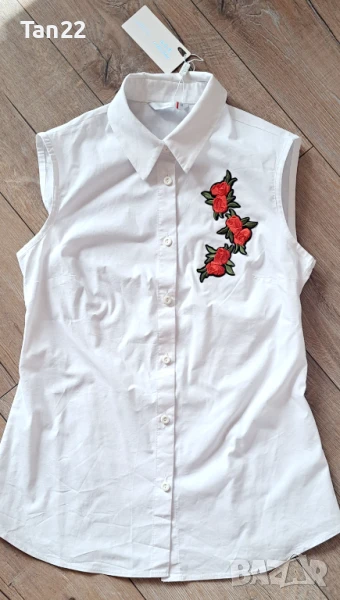 Нежна бяла  дамска риза, снимка 1