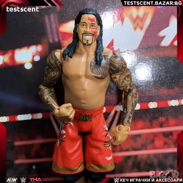 Екшън фигура WWE Jey Uso Джей Усо The Bloodline Battle Pack Mattel figure играчка, снимка 1