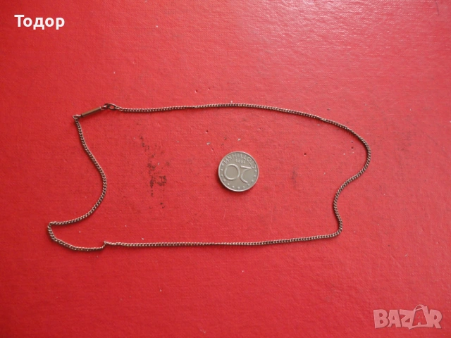 Позлатена верижка колие Am Double 2