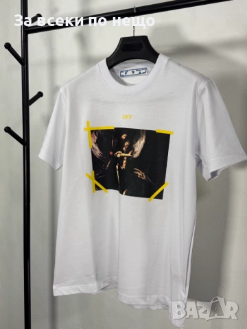 Off-White Мъжка Бяла Тениска👕Мъжка Блуза С Къс Ръкав В Бял Цвят Код V.B.20