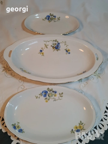 3 елипсовидни порцеланови плата 32/5