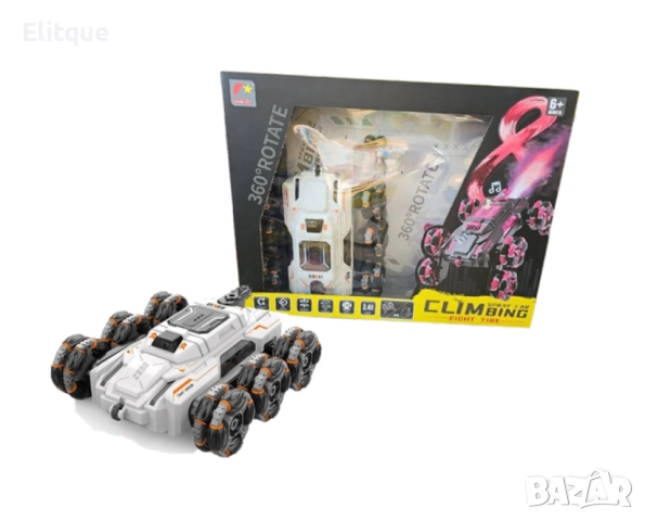 Каскадна радиоуправляема кола с преобръщащ се дизайн и светлинни ефекти, снимка 4 - Коли, камиони, мотори, писти - 52804661