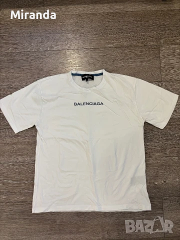 Balenciaga Бяла тениска L, снимка 3 - Тениски - 50787258