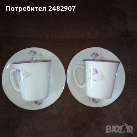 Комплект ретро чашки за кафе - 2 броя, снимка 3 - Чаши - 51382586
