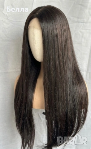 НОВА Естествена перука от 100% човешка коса – 72 см