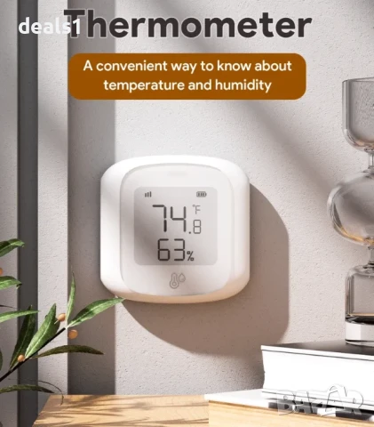 Смарт Zigbee Сензор за температура и влажност Вътрешен хигрометър и термометър с LCD дисплей , снимка 3 - Друга електроника - 50534112