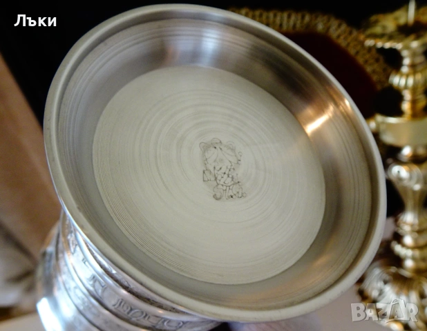 Калаена халба и чаша LOVE,калаена сватба. , снимка 5 - Антикварни и старинни предмети - 54283072