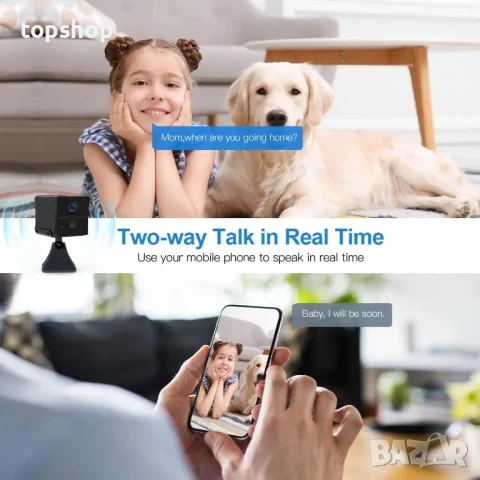 НОВА Охранителна 4K камера AOBOCAM, Wifi, 150 дни батерия, детектор за движение, нощно виждане, снимка 3 - IP камери - 50493254