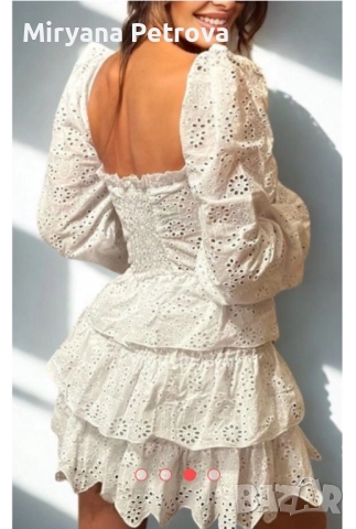 Бяла дантелена рокля, снимка 3 - Рокли - 52033585