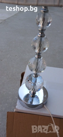 Нощна лампа Relaxdays абажур от воалирана тъкан и кристални стъклени топки, снимка 10 - Настолни лампи - 53715958