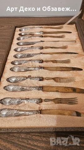 Сребърни десертни прибори, снимка 6 - Прибори за хранене, готвене и сервиране - 54140236