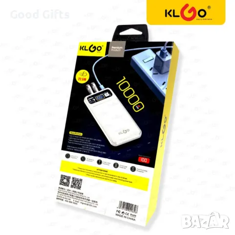 Преносима външна батерия powerbank KLGO KP-22, 10000mAh, снимка 6 - Външни батерии - 48789177