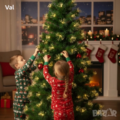 Коледна елха с вградени светлини - магията на Коледа - 150см, снимка 2 - Декорация за дома - 52443263