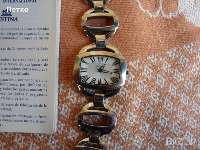 Луксозен масивен часовник FESTINA  работи, снимка 6 - Антикварни и старинни предмети - 53131941