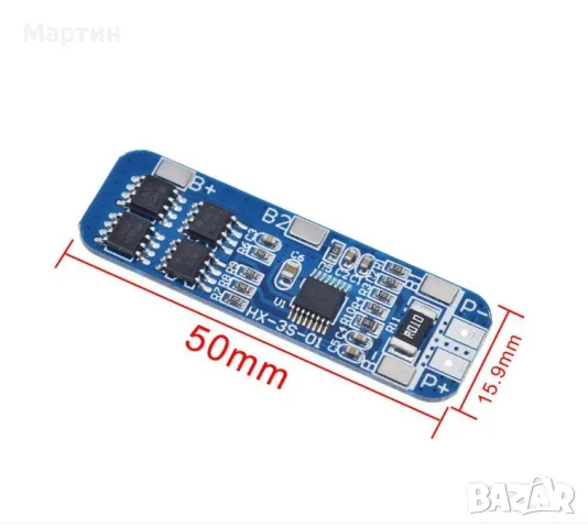 BMS БМС 3S 12.6V 10A за 18650 литиево-йонна батерия, снимка 2 - Друга електроника - 46901965