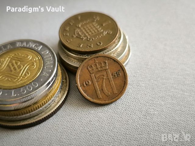 Монета - Норвегия - 1 оре | 1955г., снимка 2 - Нумизматика и бонистика - 45370874