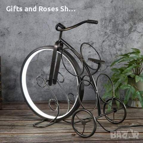 Поставка за 4 бутилки с LED светлина - метал и пластмаса, снимка 2 - Други - 51006277