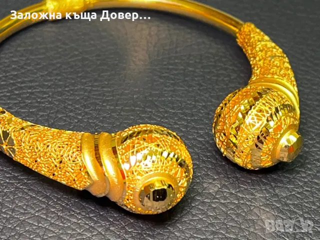 Златна гривна белезник grivna zlaten 14 k 585 gold, снимка 2 - Гривни - 48789938