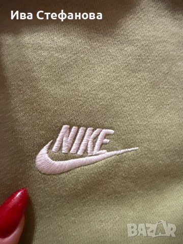 Спортна ватирана памук памучна  зелена блуза Nike nike 100% оригинал , снимка 3 - Спортни екипи - 52497929