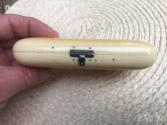 старинна кутия /табакера/ - слонова кост и сребро, снимка 6 - Антикварни и старинни предмети - 53413496