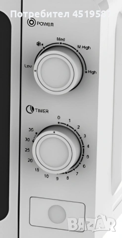 Микровълнова фурна 700W, 20л, 5 степени, бяла, снимка 3 - Микровълнови - 53475514