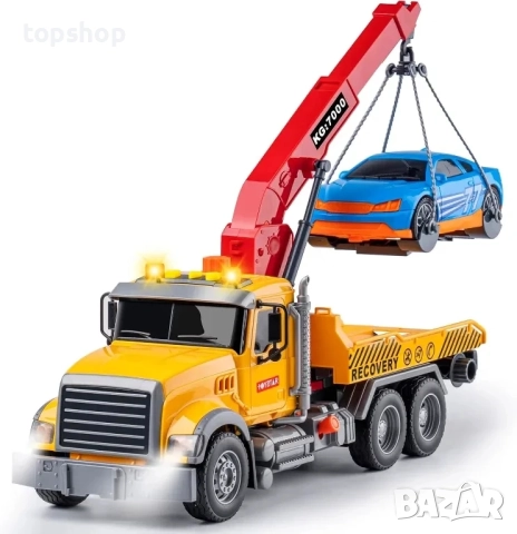 Голям камион за вдигане на коли. Колата е включена, снимка 6 - Коли, камиони, мотори, писти - 51629094