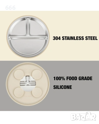 Неплъзгащ се комплект от 3 бр за нене на малки деца, подходящ за съдомиялна машина (син/зелен/кафяв), снимка 6 - Други стоки за дома - 53597389