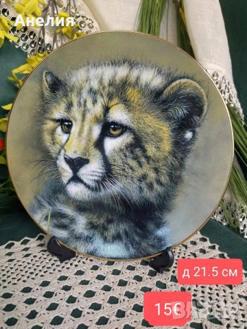 Чиния за стена -Малки големи котки 