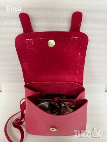 Малка дамска раничка от еко-кожа - цвят фуксия, снимка 3 - Чанти - 53538528