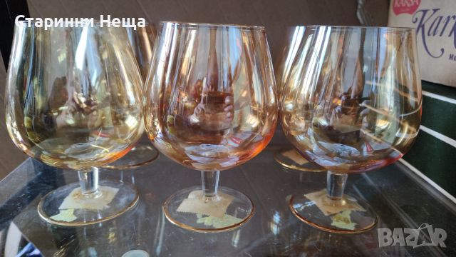 стар български кристал стари кристални чаши вино коняк ром бренди  , снимка 1 - Антикварни и старинни предмети - 45209234