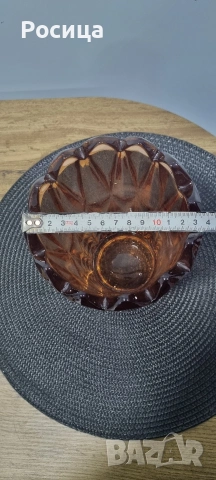 Ретро стъклена ваза, снимка 3 - Вази - 53968167