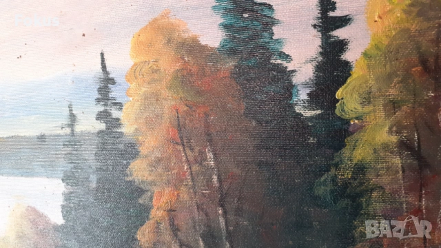 Страхотна майсторска картина масло платно подписана рамка, снимка 4 - Антикварни и старинни предмети - 53413604