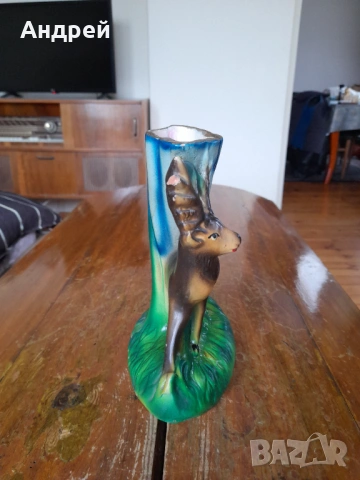 Стара керамична ваза, снимка 4 - Вази - 54291475