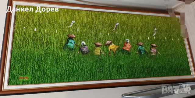 Голяма картина с маслени бои- релефна . 